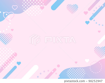 Valentine neon pop heart frame background line 98252947