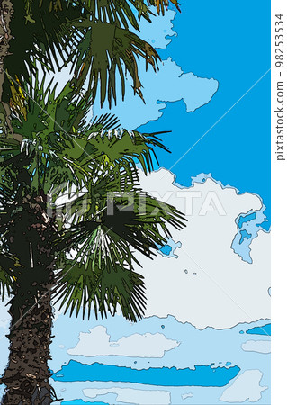 The sky of the resort area Palm trees The sky of the resort area Palm trees 98253534