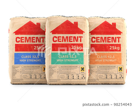 Cement bags o sacks isolated on white. Cement bags o sacks isolated on white. 98254043