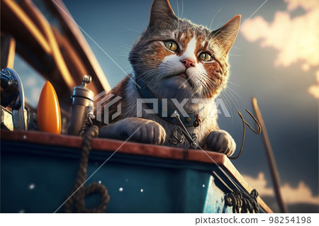 Cat as a soldier of the Ukrainian army created with generative AI technology. High quality illustration Cat as a soldier of the Ukrainian army created with generative AI technology. High quality illustration 98254198