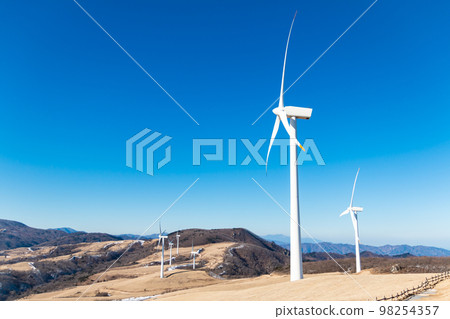 wind turbine on the top of the mountain wind turbine on the top of the mountain 98254357