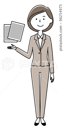 Woman in a suit to propose 98254975
