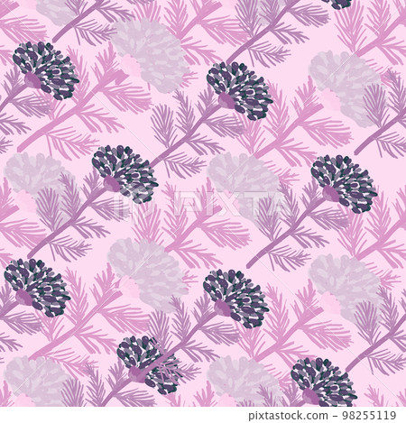 Decorative flower seamless pattern. Hand drawn herbal endless wallpaper. 98255119