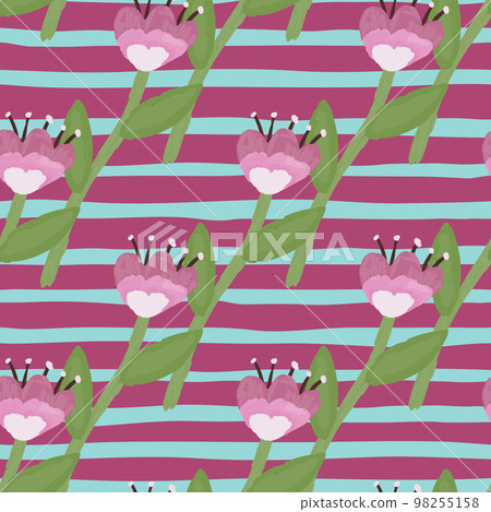 Folk flower seamless pattern in naive art style. Decorative floral wallpaper. Folk flower seamless pattern in naive art style. Decorative floral wallpaper. 98255158