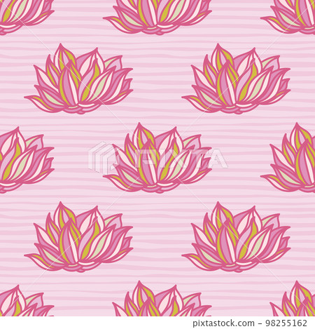 Stylish lotus flowers seamless pattern. Seamless decorative floral ornament. 98255162