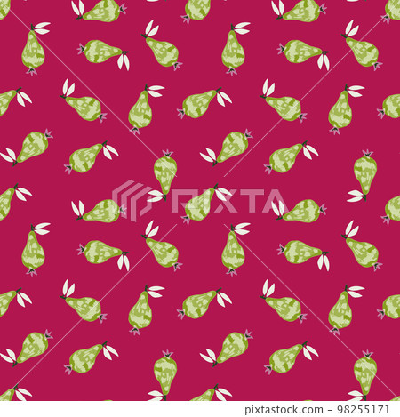 Scribble pears seamless pattern. Hand drawn fruits botanical backdrop. Naive art style. Scribble pears seamless pattern. Hand drawn fruits botanical backdrop. Naive art style. 98255171