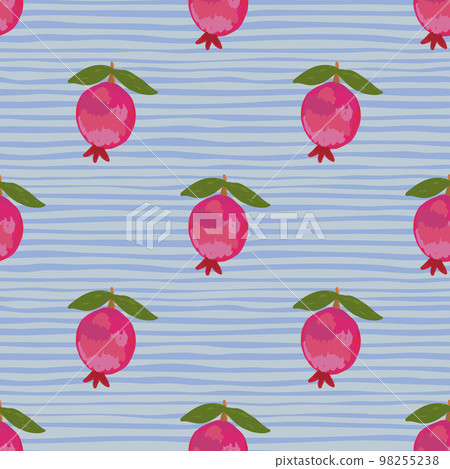 Hand drawn pomegranate fruit seamless pattern. Botanical fruits wallpaper. Hand drawn pomegranate fruit seamless pattern. Botanical fruits wallpaper. 98255238