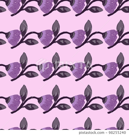 Hand drawn flower seamless pattern. Naive art style. Cute botanical plants endless backdrop. Decorative floral wallpaper. Hand drawn flower seamless pattern. Naive art style. Cute botanical plants endless backdrop. Decorative floral wallpaper. 98255240