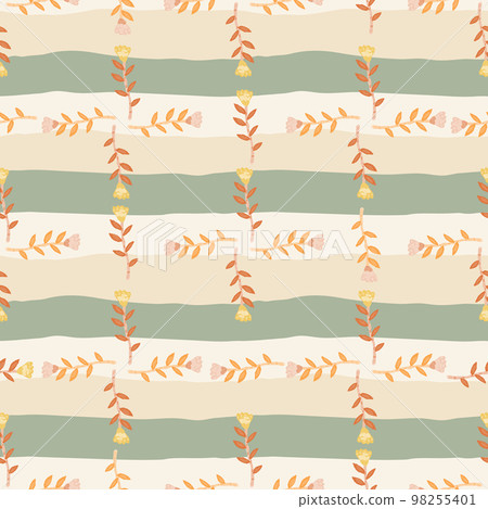 Decorative floral wallpaper. Folk flower seamless pattern in naive art style. Decorative floral wallpaper. Folk flower seamless pattern in naive art style. 98255401