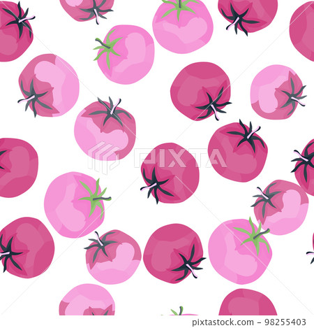Seamless pattern with tomato. Organic vegetable wallpaper. Seamless pattern with tomato. Organic vegetable wallpaper. 98255403