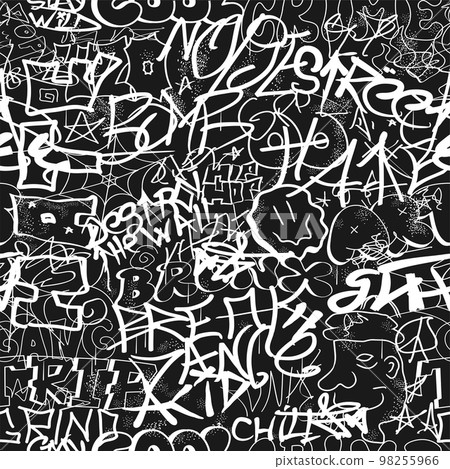 Graffiti seamless pattern wallpaper art.Vector... - Stock Illustration ...