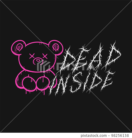 Dead Inside quote,bear. Print for poster,t-shirt,tee,logo,sticker concept Dead Inside quote,bear. Print for poster,t-shirt,tee,logo,sticker concept 98256138