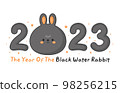 Cute funny 2023 New Year number with symbol rabbit.Vector cartoon kawaii character illustration 2023 icon. Rabbit,bunny symbol of New Year ,number,lettering,quote character concept 98256215
