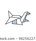 Cute origami bird. Vector hand drawn cartoon kawaii character illustration sticker logo icon. Bird cartoon character poster concept 98256227