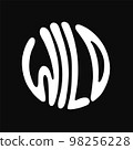 Wild quote in circle wallpaper. Vector hand drawn lettering illustration. Wild lettering print for t-shirt,tee,poster,sticker concept 98256228