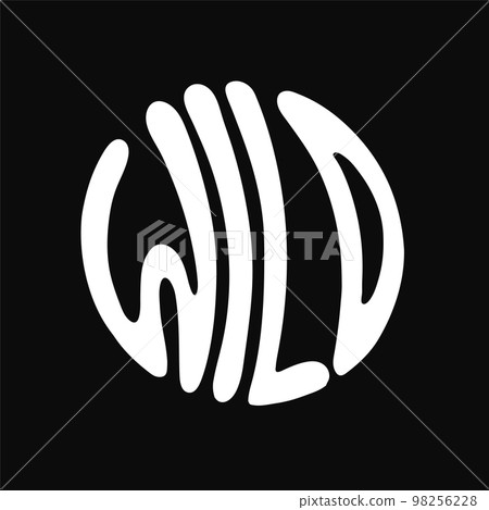 Wild quote in circle wallpaper. Vector hand drawn lettering illustration. Wild lettering print for t-shirt,tee,poster,sticker concept Wild quote in circle wallpaper. Vector hand drawn lettering illustration. Wild lettering print for t-shirt,tee,poster,sticker concept 98256228