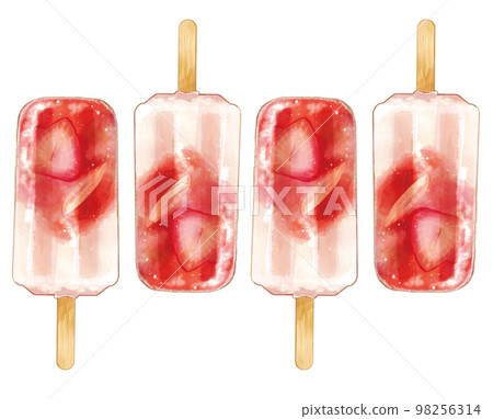 Alternating strawberry popsicles 98256314