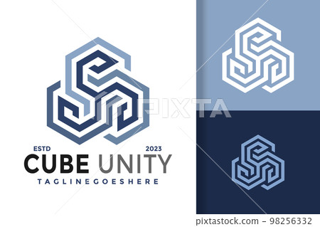 Abstract Cube Unity Logo Logos Design Element...-插圖素材 [98256332] - PIXTA圖庫