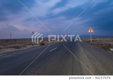 Country road at twilight 98257079