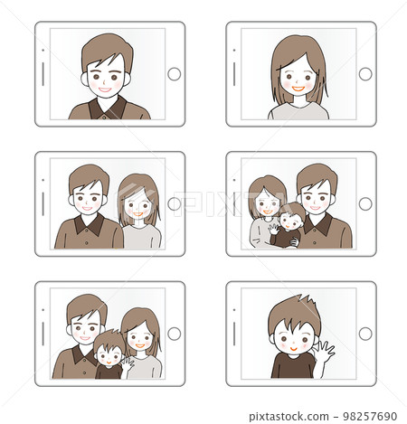 平板電腦裡的男人和女人，直到他們成為一家人 98257690