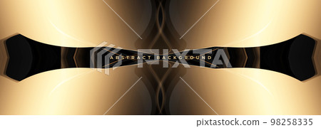 Gold and black luxury abstract background with golden frame and shapes. 98258335