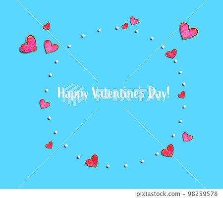 Valentines Day message with hand draw hearts 98259578