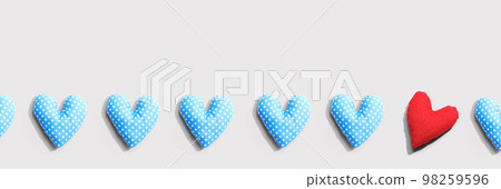 Appreciation theme with handmade heart cushions 98259596