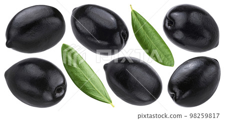 Black olives isolated on white background 98259817