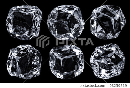 Ice cubes isolated on black background 98259819