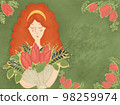 Happy Mother's Day. image for a cute cover, poster, banner or card for holiday moms. Mom with a 98259974