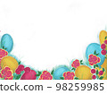 Graphic illustration of flowers and balls on the background . Imitation of drawing with pencils 98259985
