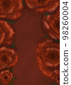 Red flowers with paints. Imitation of a watercolor painting of red flowers. Graphic drawing. free 98260004