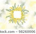 Mimosa flowers on mother's day on March 8 in Italy. Postcard with mimosa watercolors. Symbol of 98260006