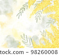 Mimosa flowers on mother's day on March 8 in Italy. Postcard with mimosa watercolors. Symbol of 98260008