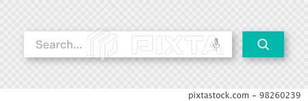 Search bar template. Internet browser engine with search box, address bar and text field. UI design, website interface element with web icons and push button. Vector illustration Search bar template. Internet browser engine with search box, address bar and text field. UI design, website interface element with web icons and push button. Vector illustration 98260239
