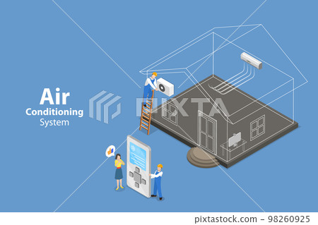 3D Isometric Flat Vector Conceptual Illustration of Air Conditioning System 3D Isometric Flat Vector Conceptual Illustration of Air Conditioning System 98260925