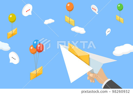 3D Isometric Flat Vector Conceptual Illustration of E-mail Message 3D Isometric Flat Vector Conceptual Illustration of E-mail Message 98260932