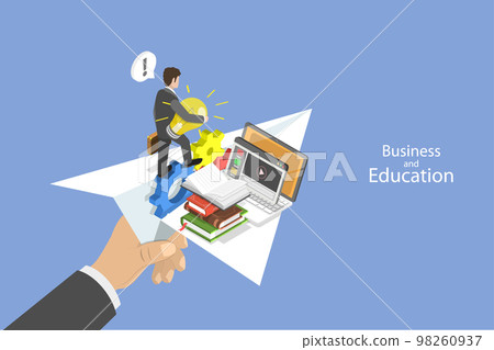 3D Isometric Flat Vector Conceptual Illustration of Educational Achievement 98260937