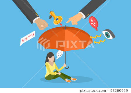 3D Isometric Flat Vector Conceptual Illustration of Psychological Protection 98260939