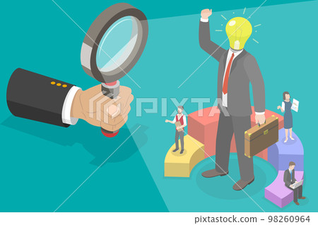 3D Isometric Flat Vector Conceptual Illustration of Search Of Talented Employees 3D Isometric Flat Vector Conceptual Illustration of Search Of Talented Employees 98260964
