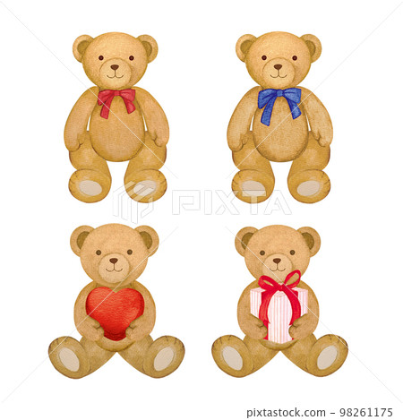 Illustration set of teddy bears with... - Stock Illustration [98261175 ...