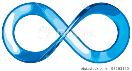 藍色玻璃無窮大標記 Moebius 帶矢量圖 藍色玻璃無窮大標記 Moebius 帶矢量圖 98263120