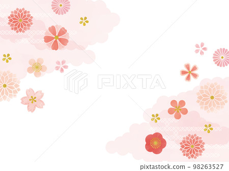水彩觸摸粉紅色花卉背景 水彩觸摸粉紅色花卉背景 98263527