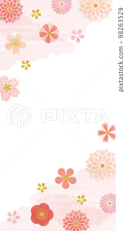 Watercolor touch pink floral background Watercolor touch pink floral background 98263529