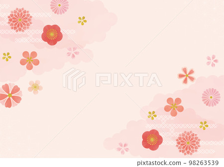 Watercolor touch pink floral background 98263539
