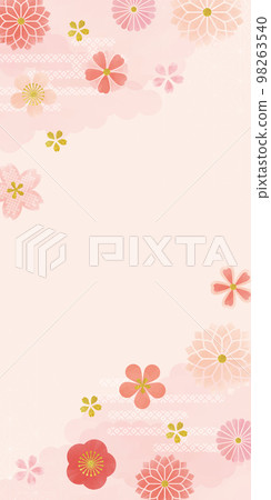 水彩觸摸粉紅色花卉背景 98263540