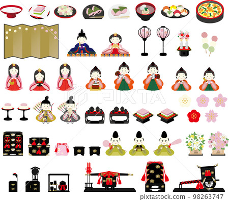 女兒節插畫素材集 98263747