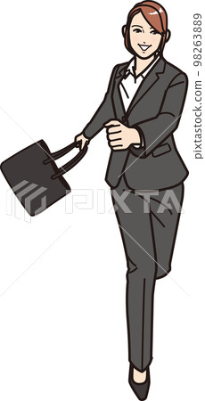 Running job hunter / business woman whole body Running job hunter / business woman whole body 98263889