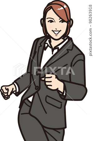 Running job hunting student / business woman Running job hunting student / business woman 98263918