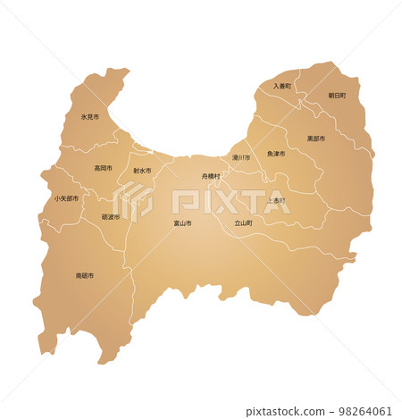 Toyama prefecture and municipalities map 98264061